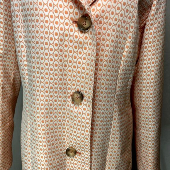 Cinzia Rocca Salmon Pink Luxury Monogram Button Down Trench Coach Jacket Womens - Picture 4 of 11